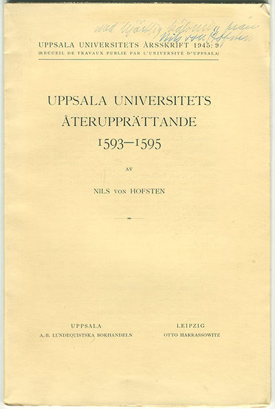 Uppsala universitets återupprättade 1593-1595.