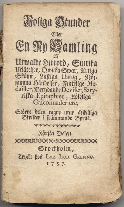 Roliga stunder eller en ny samling af utwalde…