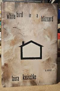 white bird in a blizzard