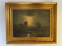 WINDMILL AND HOUSE BY RIVER