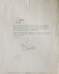 Leopold Stokowski. Typed letter, signed (Prince, Bok's nickname for him), talking about yens and...