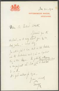 image of ALS, from Tennyson as Governor of South Australia to Sir Richard Webster, incoming governor