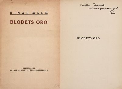 Blodets oro. Andra tillökade upplagan. [Utg. av]…
