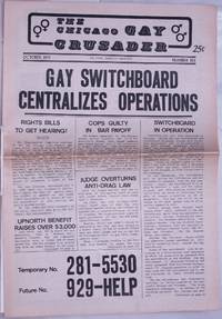 image of Chicago Gay Crusader: the total community newspaper; #6, October 1973: Gay Switchboard Centralizes Operations