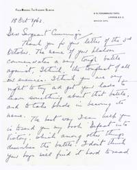 image of Fine Autograph Letter signed to Sergeant Cummings (Field-Marshal Sir William, 1891-1970, K.G., Governor-General of Australia 1953-1960, from 1960 1st Viscount)