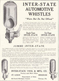 image of Illustrated Vintage Advertisement for Inter-State Automotive Whistles