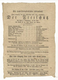 Broadside playbill for a performance of Der Freischütz in Germany on 24 November 1822