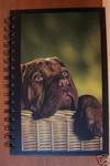 MASTIFF PUPPY IN BASKET Blank Lined Journal