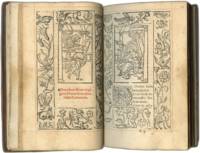 cover of Printed Book of Hours (Use of Rome); in Latin and French, imprint on paper