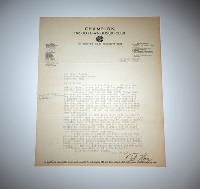 Letter from Ted Horn