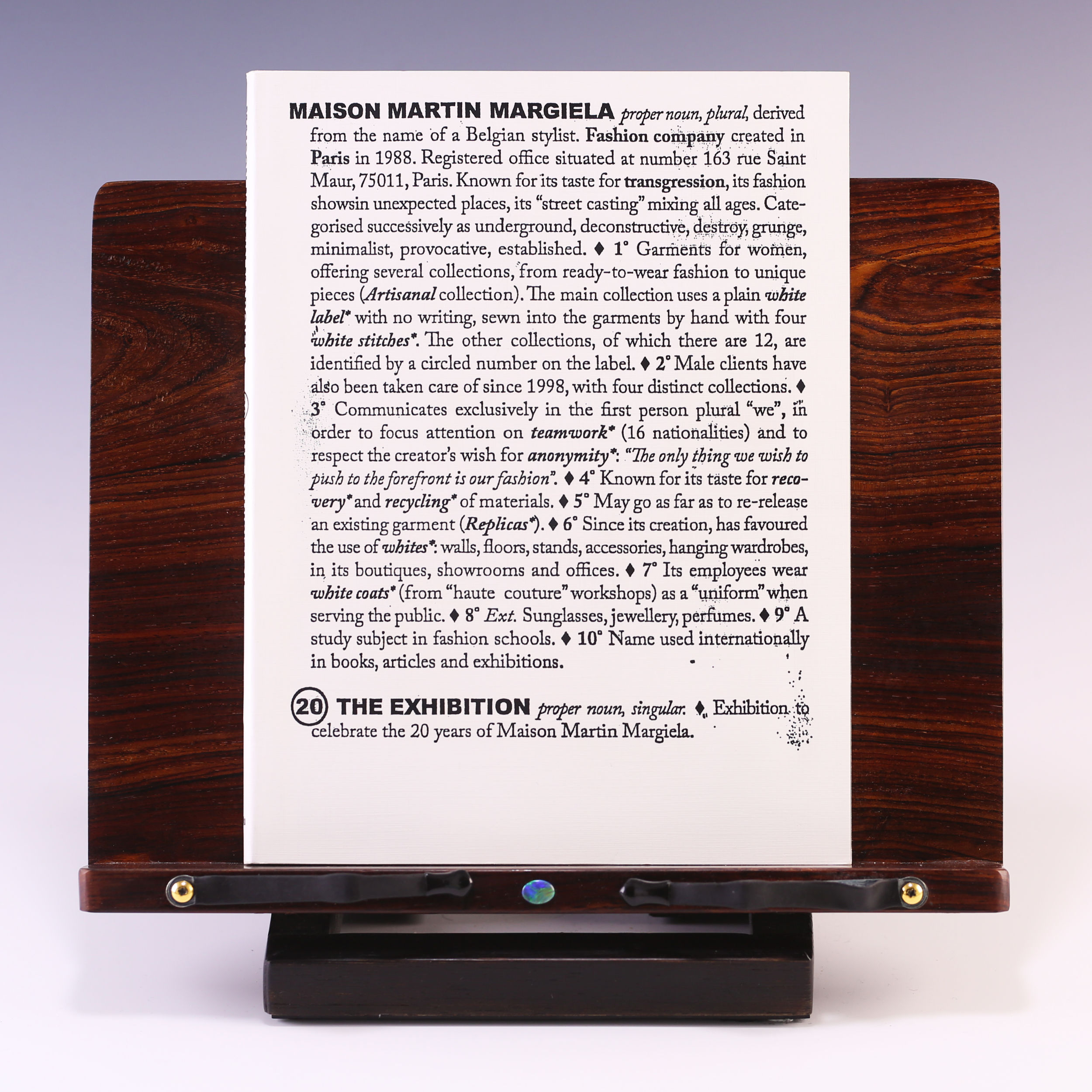 Maison Martin Margiela: 20 Years The Exhibition by various