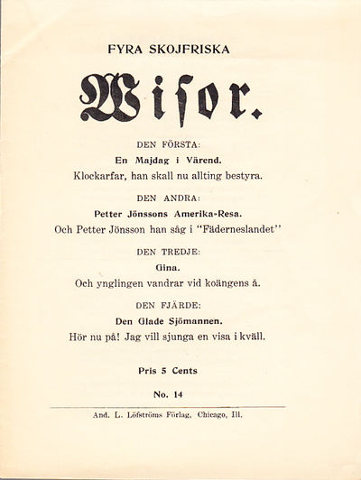 Fyra skojfriska wisor. Den första: En majdag i…