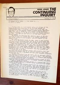 The Continuing Inquiry (newsletter re: JFK assassination) by (John F Kennedy Assassination) Penn Jones, Jr. (editor) - 1983