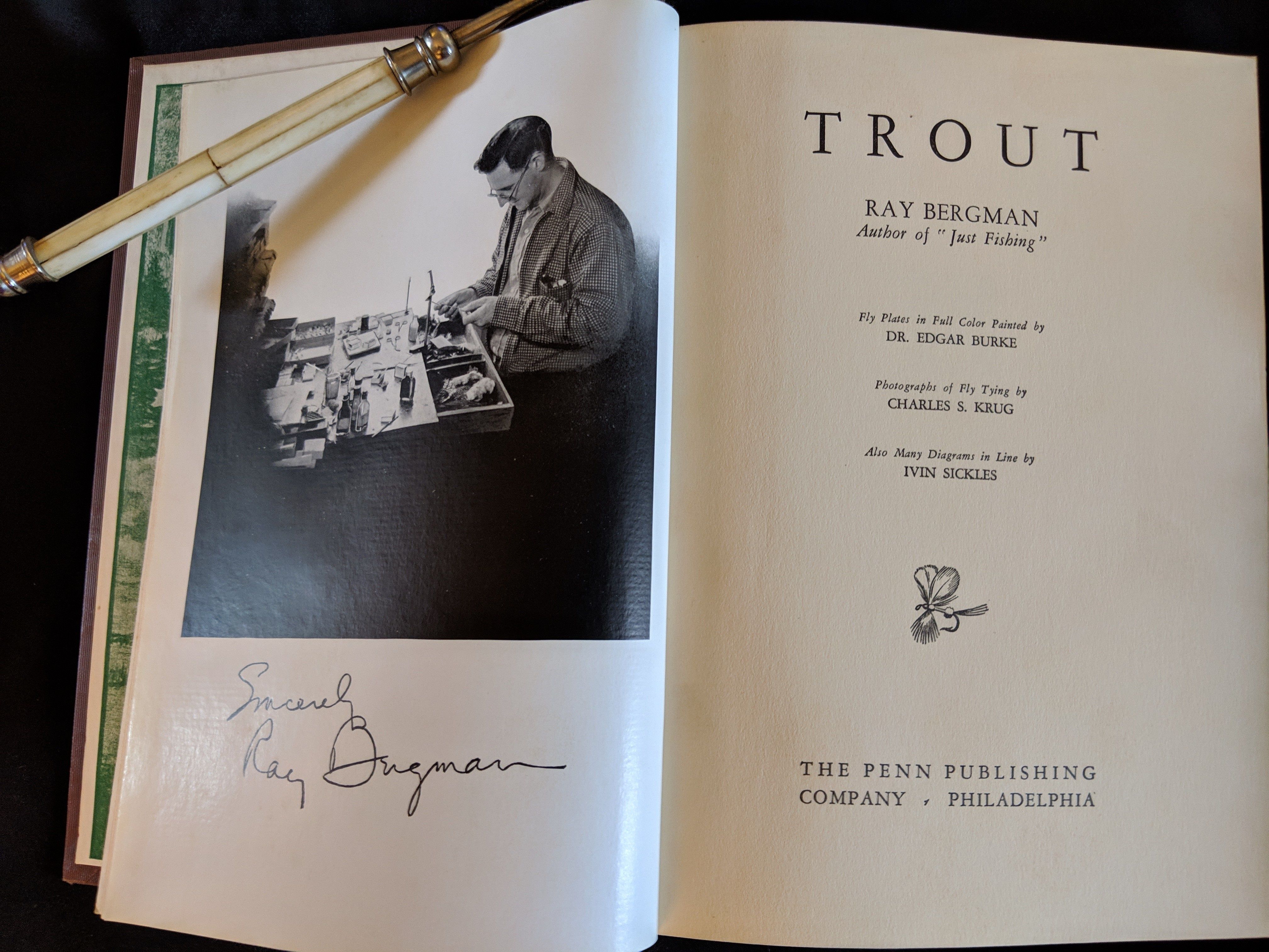 TROUT, SIGNED BY AUTHOR by RAY BERGMAN Hardcover 1938 THE