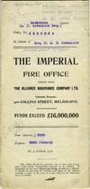 The Imperial Fire Office united with The Alliance Assurance Company Ltd. - Victoria Branch, Melbourne - policy dated 1910 for a property at 138, 149, 142 Williams Road, Prahran