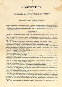 Constitution of the Tolland County Female Society for Promoting Revivals of Religion