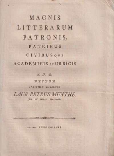 Magnis litterarum patronis, patribus civibusque…