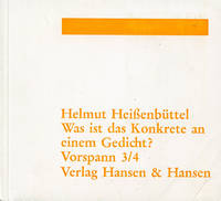 Was ist das Konkrete an einem Gedicht? by Helmut Heissenbuttel
- Paperback
- First printing
- 1969
- from Passages Bookshop (SKU: 003357)