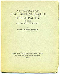 A catalogue of italian engraved title-pages in…