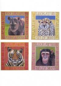 Look At Us Card: Black Rhino, Cheetah, Bengal Tiger, Chimpanzee