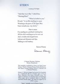 BIBLIO | STERN. IN MEMORY OF TED HUGHES by Heaney, Seamus | | 2005 | J