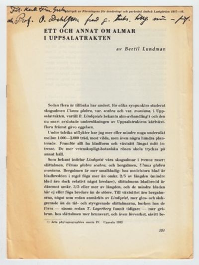 Ett och annat om almar i Uppsalatrakten.