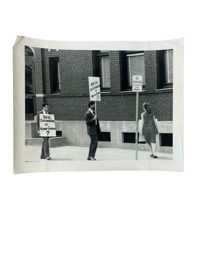 Original Photograph of a group of 1960s Civil Rights Picketers in Massachusetts