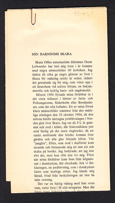 Min barndoms Skara [= rubrik]. 