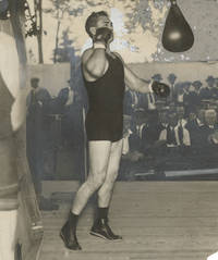 Original press photograph of Jack Dempsey training in Saratoga Lake, 1923