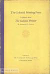 COLONIAL PRINTING PRESS, A CHAPTER FROM THE COLONIAL PRINTER