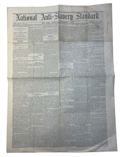 National Anti-Slavery Standard, Vol. XXVI, No. 18, (Saturday, September 9, 1865). Whole No. 1318