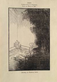 Illustration entitled 'Drawing' . Man sitting in the corner of a room having seen a phantom.