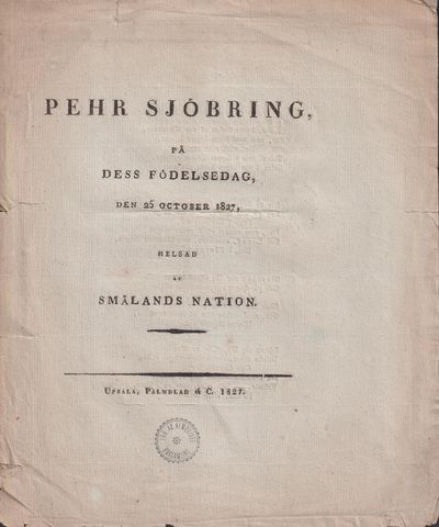 Pehr Sjöbring, på dess födelsedag, den 25 october…