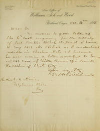 A.L.S. To Richard Keines. Answering an enquiry about address of Joel Prent--Bishop