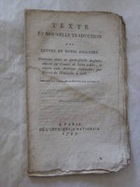 TEXTE et nouvelle traduction des lettre et notes anglaises trouvées dans un porte-feuille...