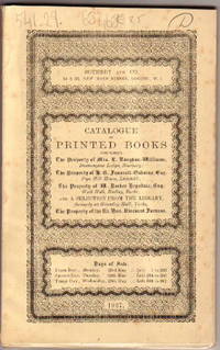 Sale 23rd-24th-25th May 1927, Catalogue of Printed Books, English Literature of the XVIII Century, Books of Welsh Interest, Goldsmith, Chinese Drawings, Books of Costume ... by SOTHEBY & CO - LONDON - from Frits Knuf Antiquarian Books (SKU: 68468)