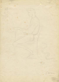 Original pencil sketch by the French artist Paul Jean Flandrin (1811-1902)