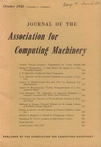 Journal of the Association for Computing Machinery: October, 1958 (Volume 5, Number 4)