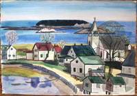 image of Maine Village with Bay