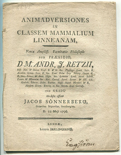 Animadversiones in classem mammalium Linneanam.…