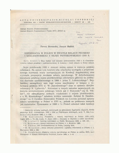 Reformacja w polsce w swietle relacji Pruskiej i…