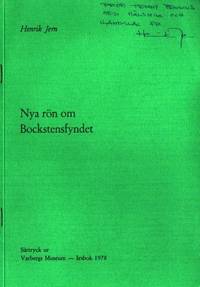 Nya rön om Bockstensfyndet.