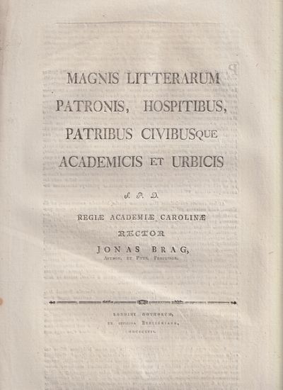 Magnis litterarum patronis, hospitibus, patribus…