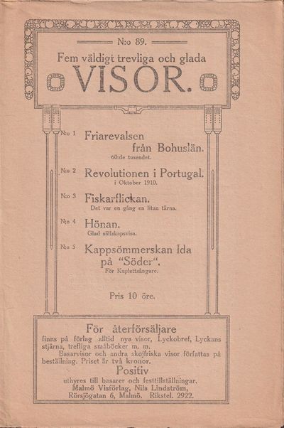 Fem väldigt trevliga och glada visor. [Utg. av]…