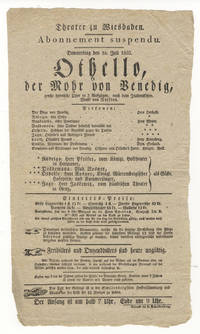 Broadside playbill for a performance of Rossini's opera Othello at the Teater zu Wiesbaden on 16 July 1835