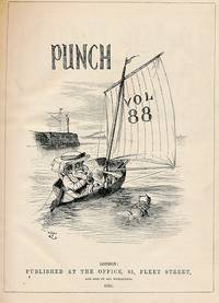 cover of Punch, Or the London Charivari. Jan - June 1885 Volume 88. Red half leather cover