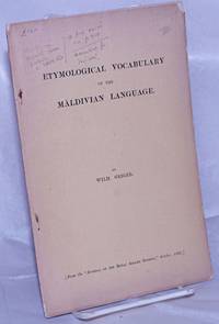 image of Etymological Vocabulary of the Maldivian Language. (From the