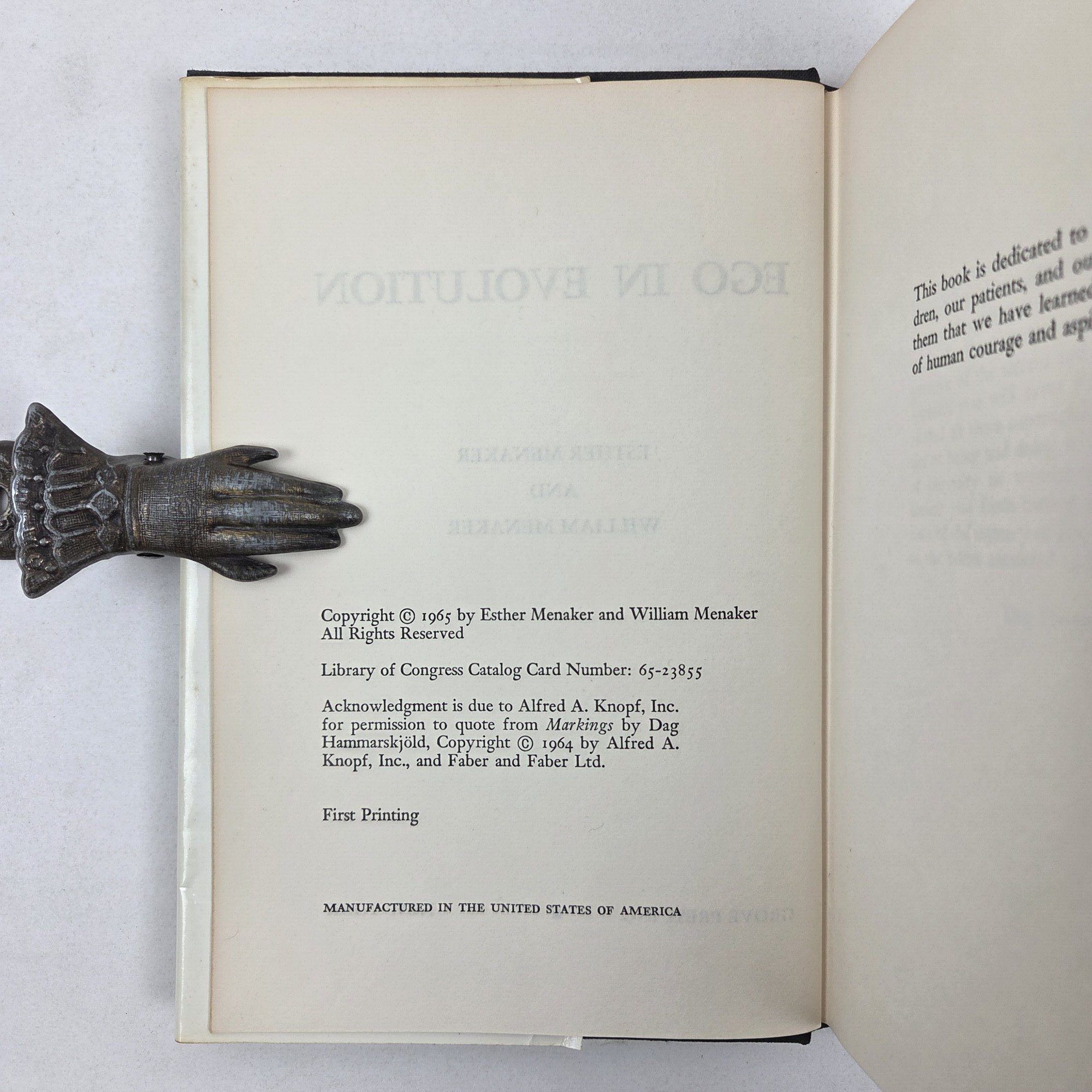 EGO IN EVOLUTION [Inscribed to Harold Courlander] [ALS] by Menaker ...