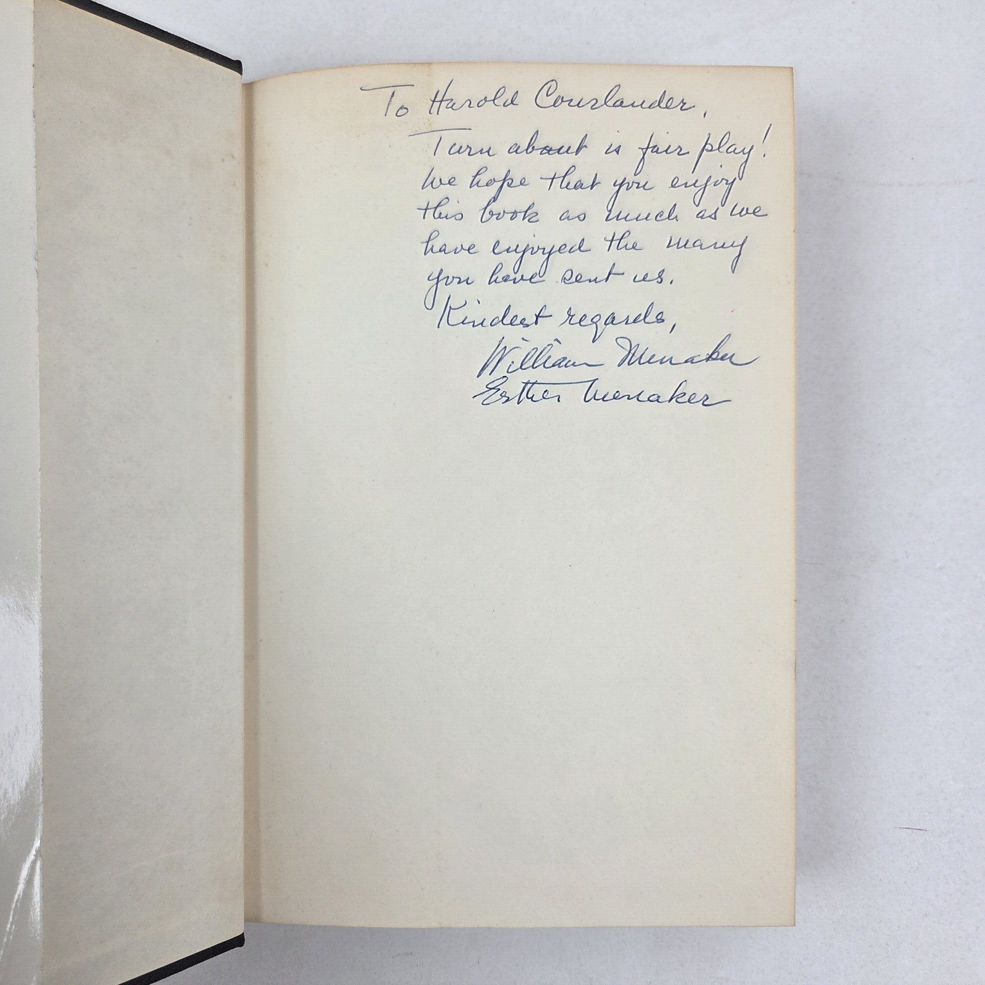 EGO IN EVOLUTION [Inscribed to Harold Courlander] [ALS] by Menaker ...