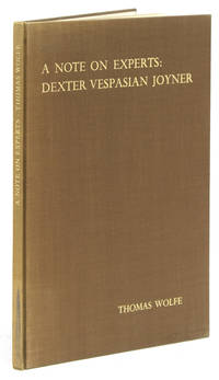 A Note on Experts: Dexter Vespasian Joyner